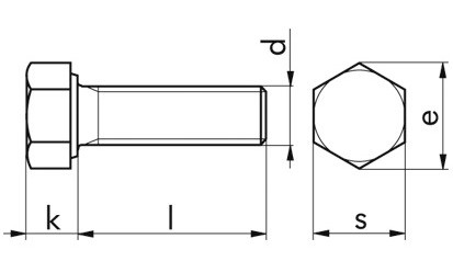 Sechskantschraube ISO 4017 - A4-80 - M4 X 16