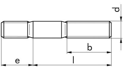 Stiftschraube DIN 938 - 5.8 - blank - M8 X 35