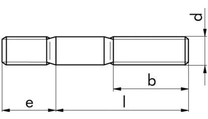 Stiftschraube DIN 939 - 8.8 - blank - M8 X 30