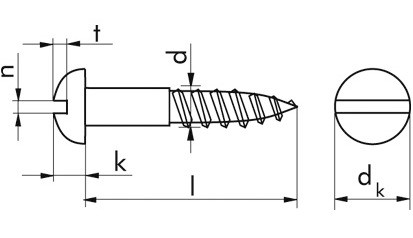 Halbrund-Holzschraube DIN 96 - Messing - blank - 2 X 10
