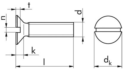 Senkschraube DIN 963 - Messing - blank - M2 X 5