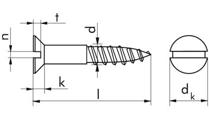 Senk-Holzschraube DIN 97 - Messing - blank - 3 X 25