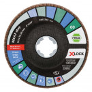 RECA F-MOP lamelasti brusni disk, cirkonski korund, zakrivljeni, Ø 125 mm, X-Lock, granulacija: 40