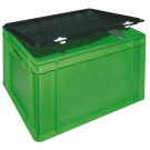 RECA skladišna kutija, zelena sa crnim poklopcem, 400 x 300 x 280 mm