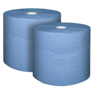Papir za čišćenje u rolni, 3-slojni, plavi, 1000 listova, 220 x 360 mm, pakovanje = 2 rolne