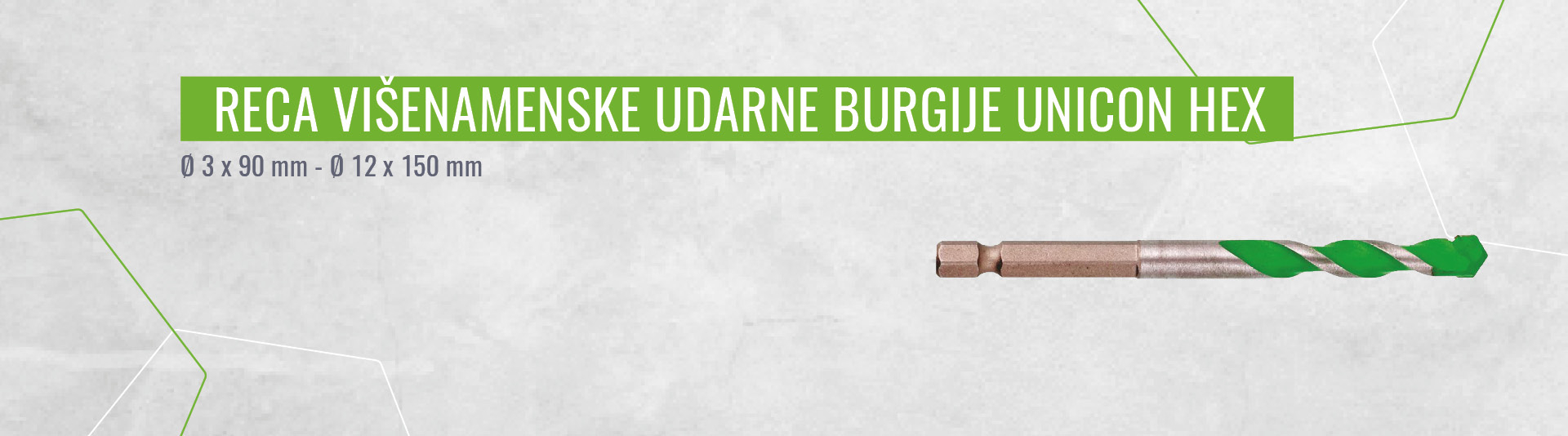 RECA višenamenske udarne burgije Unicon Hex